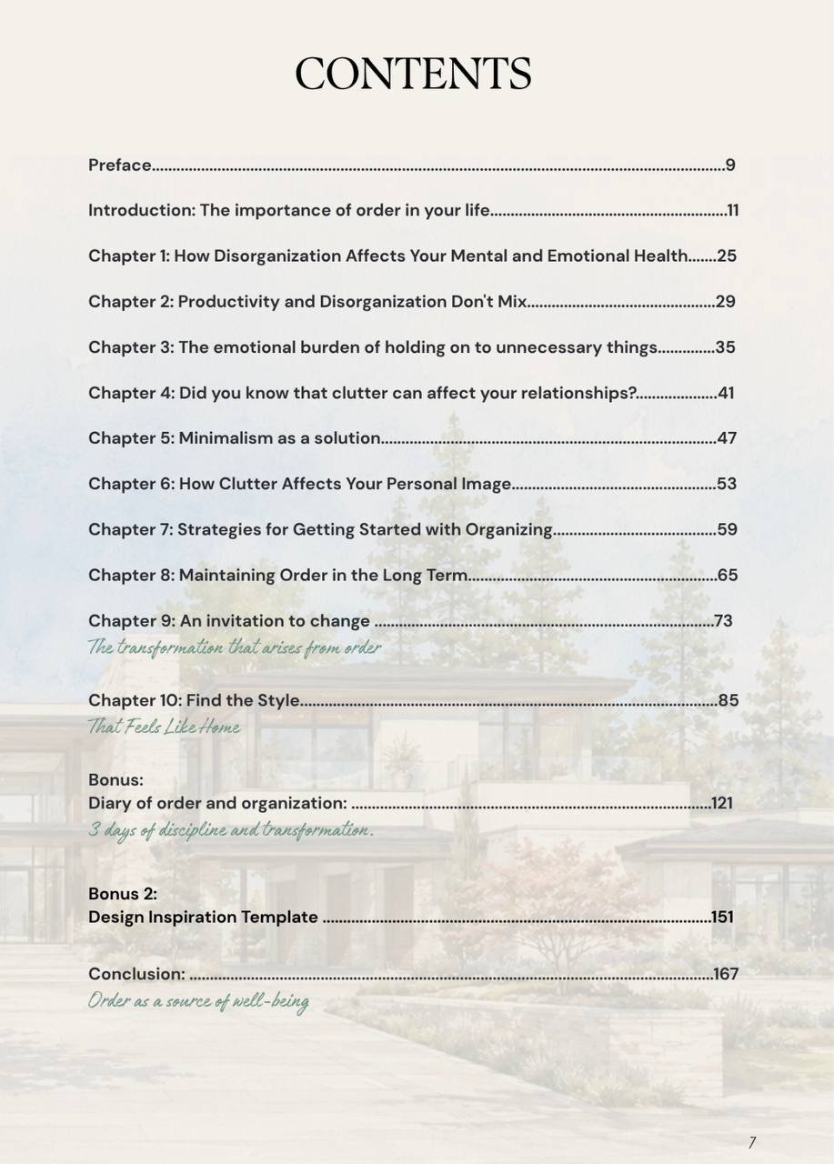 Table of contents of The Power of an Organized Life
