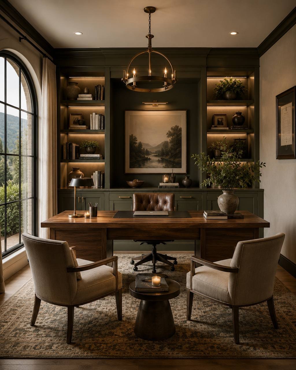 Interior design — spa bathroom with arched window